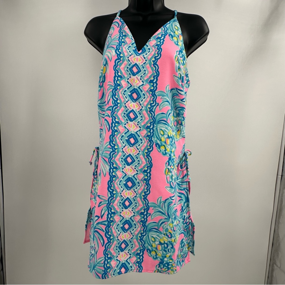 Lilly Pulitzer Pearl Romper Pelican Pink Beat the Heat Pineapple Print Size 00